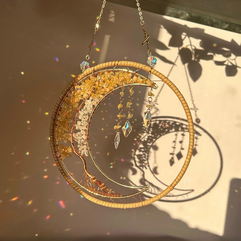 Large Citrine Moon Suncatcher